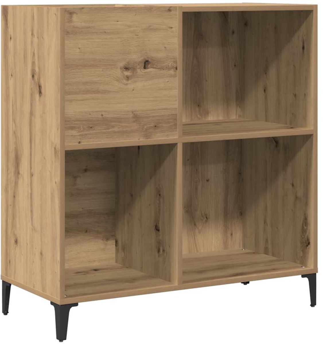 Platenspeler Meubel - LP-kast - Platenspelerkast - Draaitafelstandaard - Platenspelerstandaard - Vintage Displayplank - Artisan Eiken