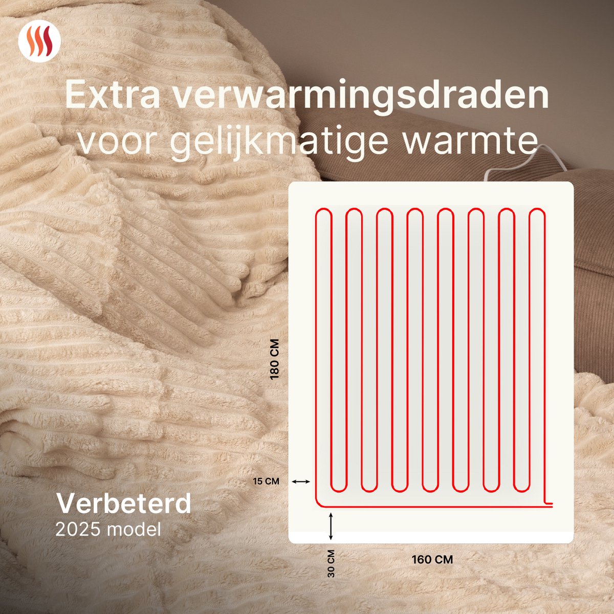 Seranova Elektrische Deken XXL - Extra Warmtedraden thumbnail 6
