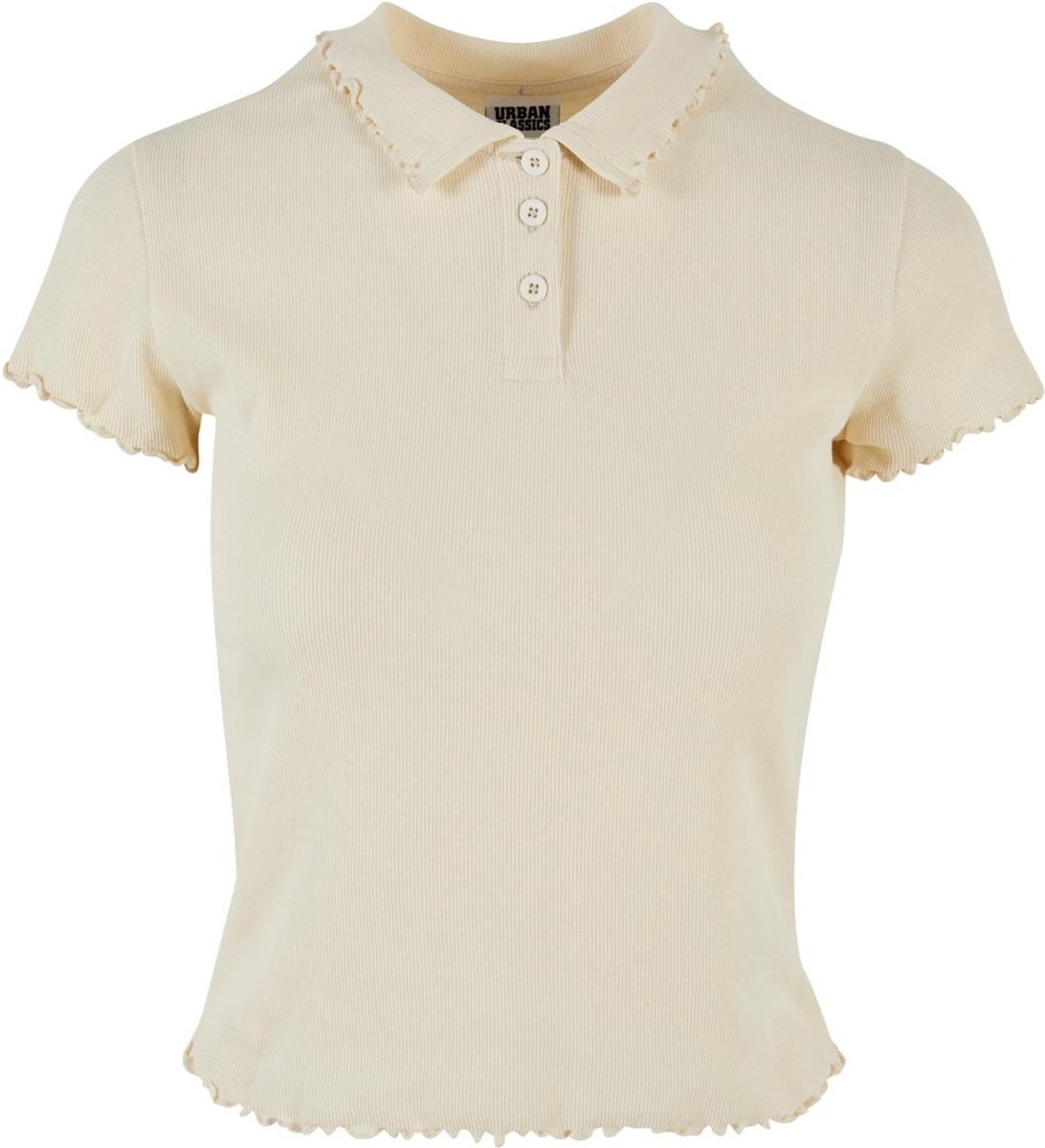 Urban Classics Rib Polo Top 5XL Ivoorkleurig