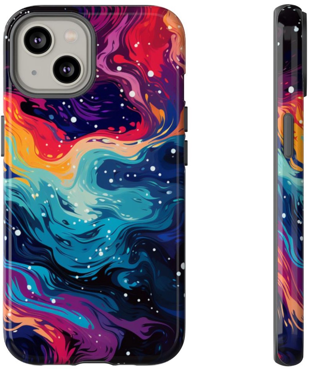 Kleurrijk Abstract Galaxy Patroon – Telefoonhoesje Geschikt voor iPhone 14