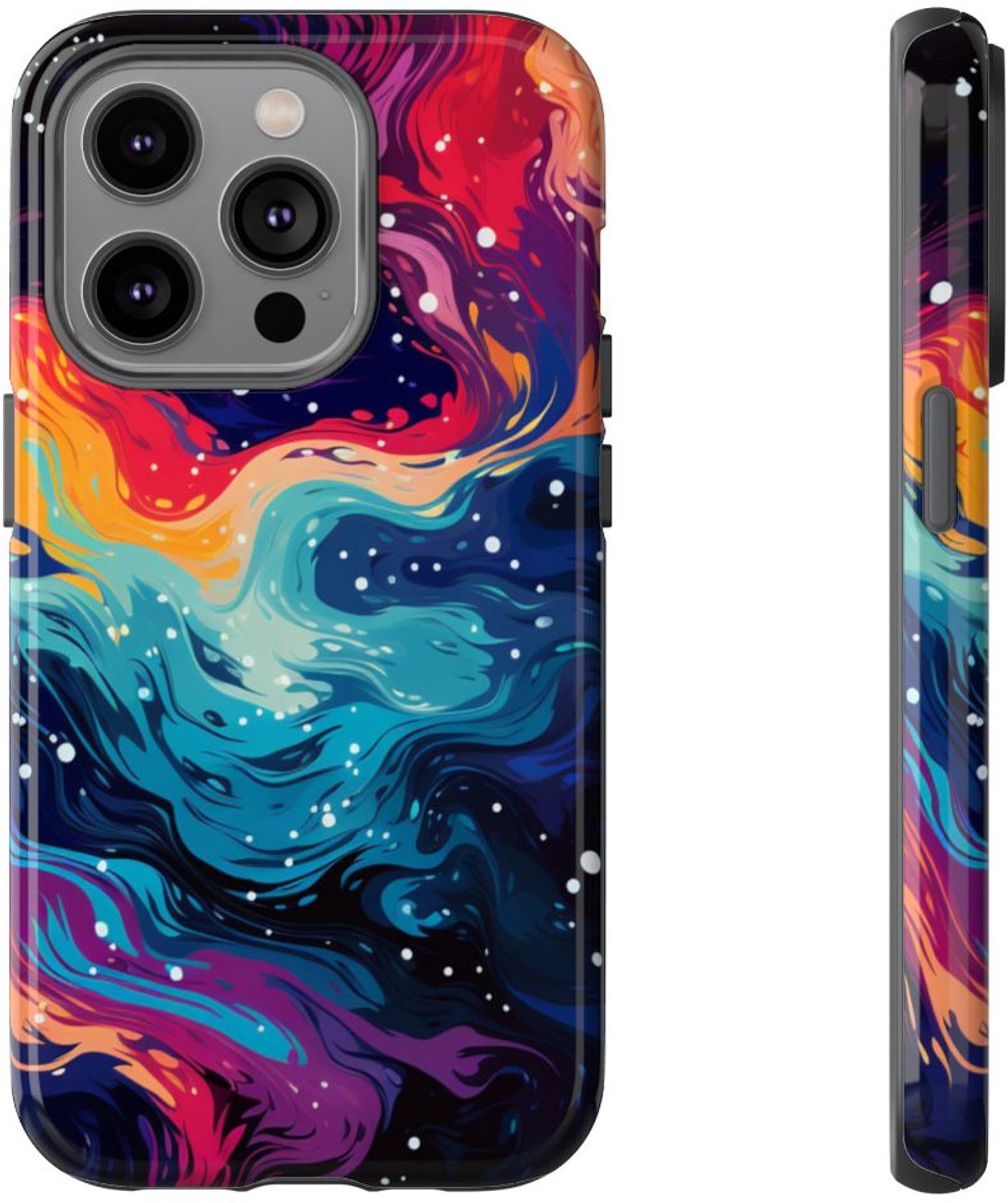 Kleurrijk Abstract Galaxy Patroon – Telefoonhoesje Geschikt voor iPhone 14 Pro