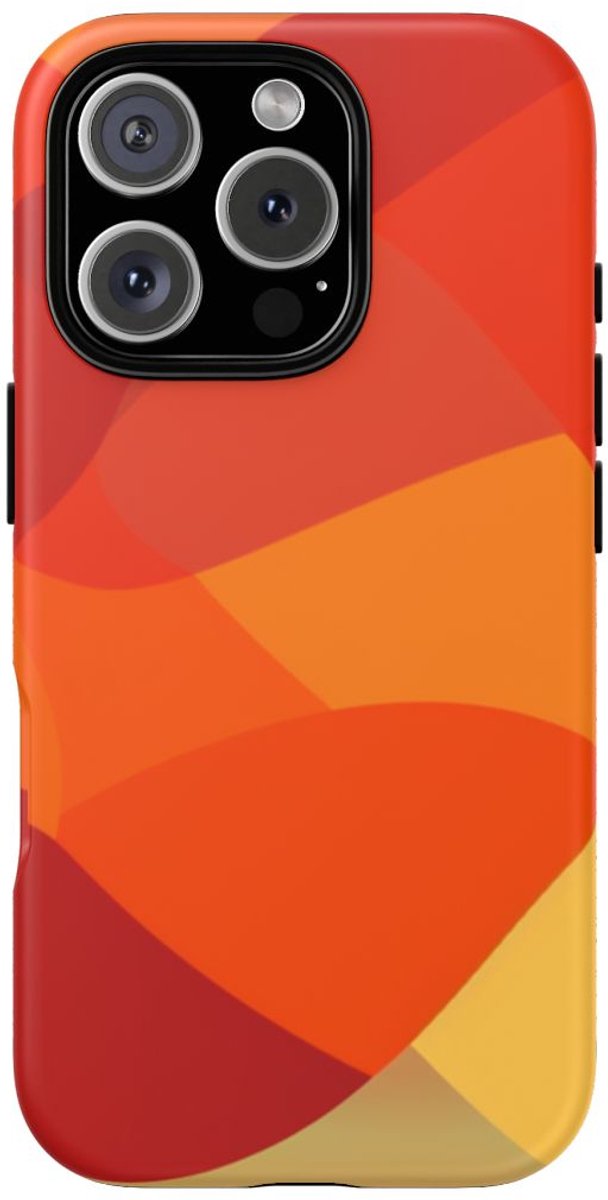 Warme Abstracte Overlappende Vormen – Telefoonhoesje Geschikt voor iPhone 16 Pro
