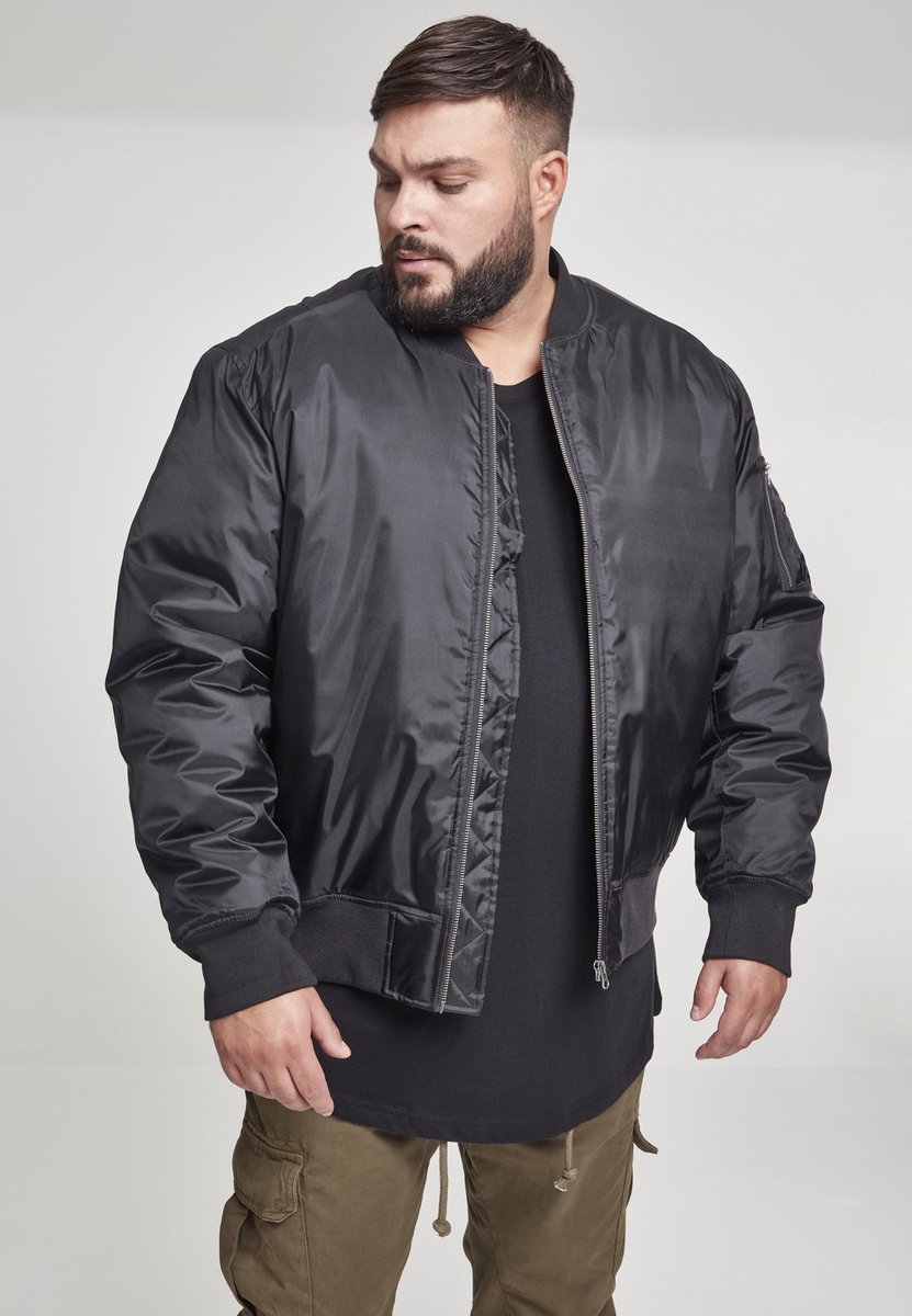 Urban Classics Basic Bomber Jacket Bomberjack 4XL Nylon Basics Street wear Zwart