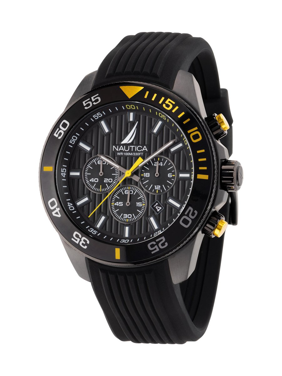 Nautica Nautica One Kwarts Analoog Horloge Zwart Case: 100% Stainless Steel | Armband: 100% Silicone 48 NAPNOS302, NAPNOS305