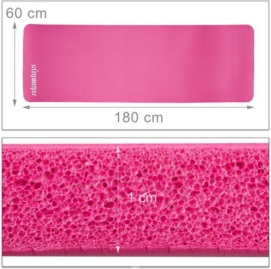 Relaxdays 4x yogamat dik - sportmat - workout matje - jogamat - joga matje - roze van Relaxdays — afbeelding 5