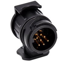 EXCITAT Aanhangwagenadapter - 13-pins naar 7-pins - Aanhangwagenstekkeradapter - Geschikt voor auto's, aanhangers, haken, campers - Zwart