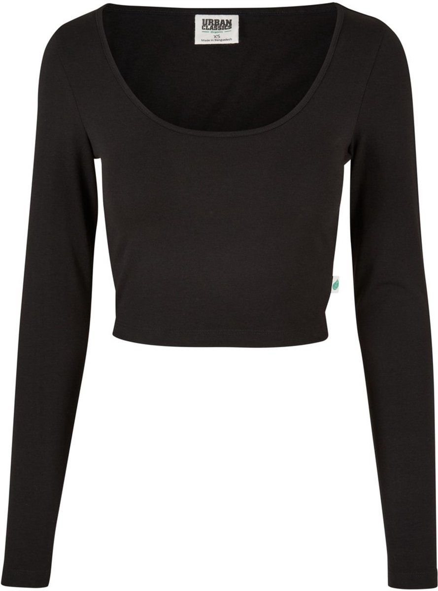 Urban Classics Organic Cropped Longsleeve top XXL Zwart