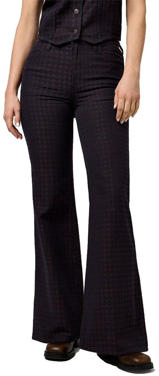 Wrangler 70s Flare Fit Broek 31 32 Vrouw Mahogany