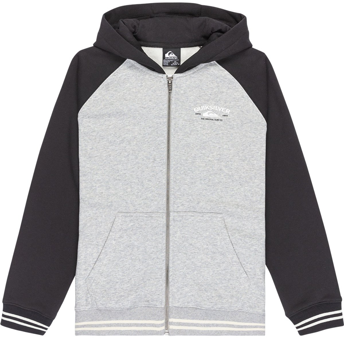 Quiksilver Knowledge Area Sweatshirt Met Rits 10 Years Jongens Grijs