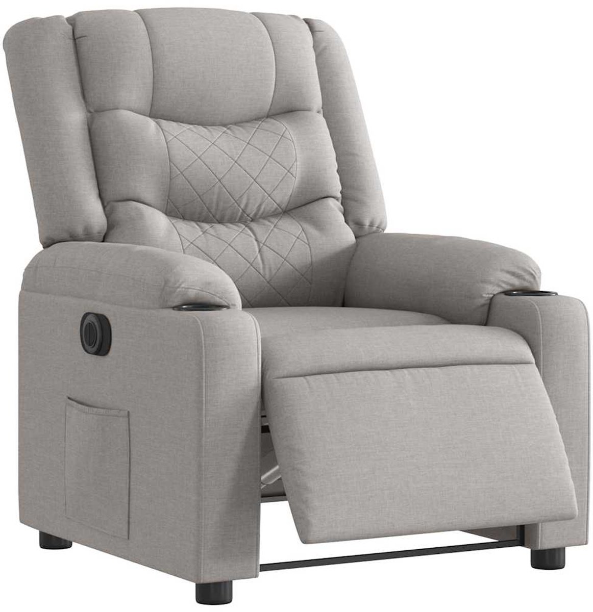 vidaXL Fauteuil - elektrisch - verstelbaar - stof - wolk - grijs wolk grijs
