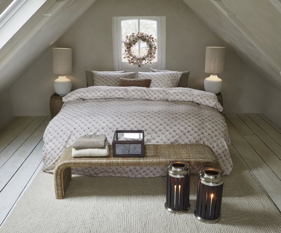 Rivièra Maison Woven Wool dekbedovertrek - Tweepersoons - 200 x 200/220 cm - Naturel van Merkloos — afbeelding 4