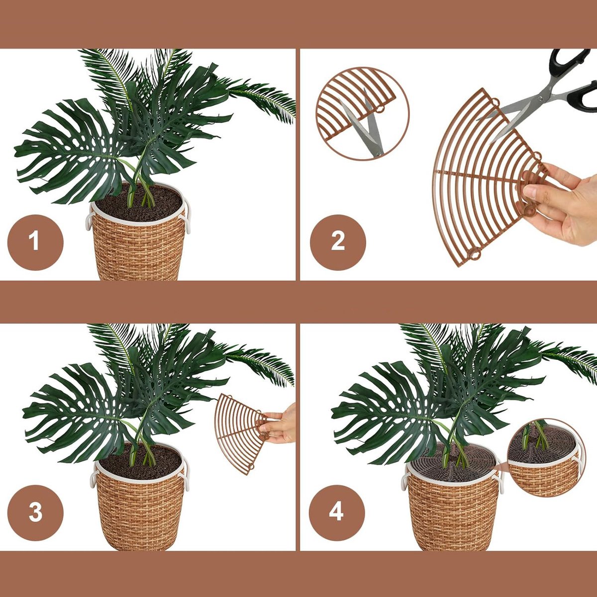 Bloempotroosters – plantenbeschermingsrooster – bloemen - met bouten - voor Beschermt planten tegen katten, kinderen en vuil - knipbaar isolatiegaas -LOUZIR — cadeau in Cadeau-ideeën - foto 2