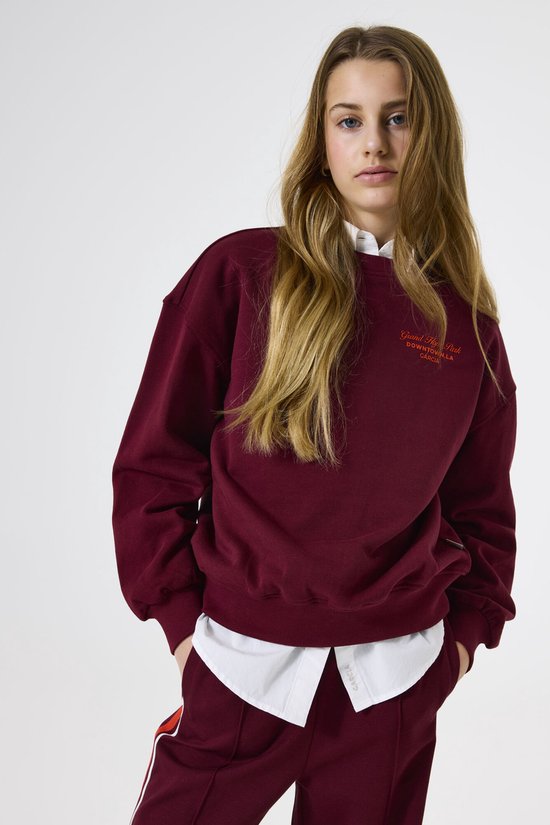 Pull à manches longues rouge imprimé texte GARCIA Filles
