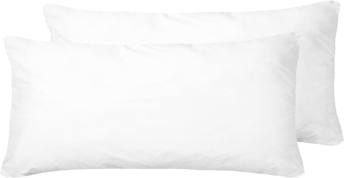 BELIANI ERRIGAL - 2x Kussens laag - Wit - 40 x 80 cm - Microvezel