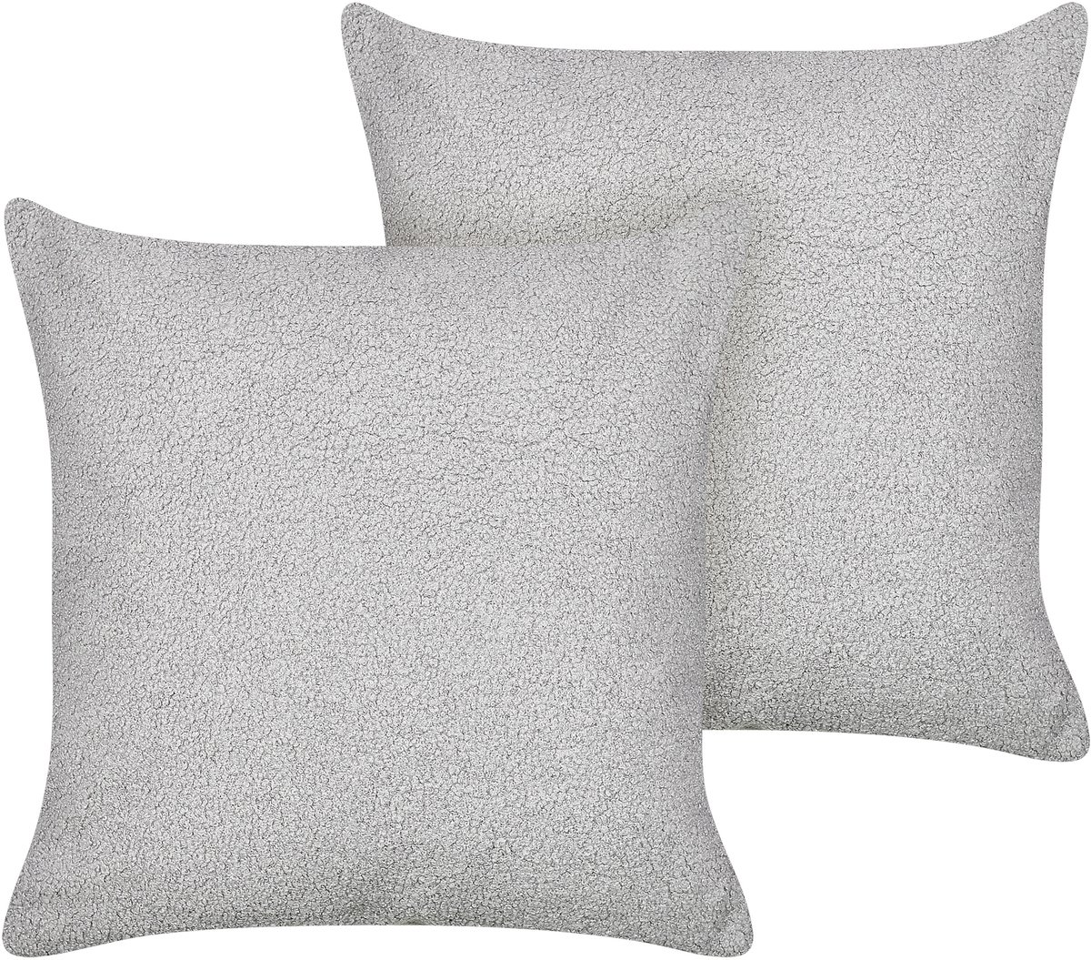 Beliani LEUZEA - Sierkussen set van 2 - Grijs - 45 x 45 cm - Bouclé