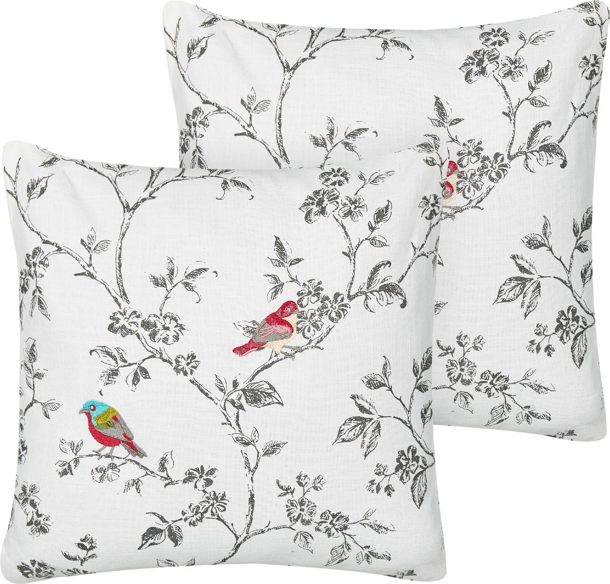 Beliani DILLENIA - Sierkussen set van 2 - Gebroken wit - 45 x 45 cm - Katoen