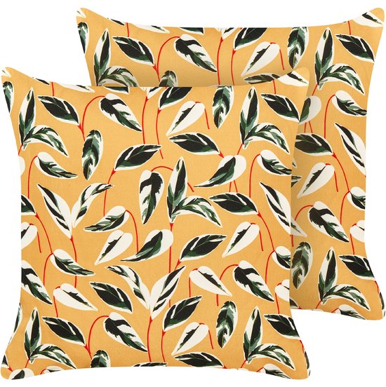 Beliani-TAGGIA-Tuinkussen set van 2-Multicolor-45 x 45 cm-Polyester