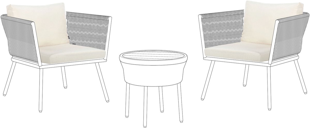 BELIANI GARGANO - Tuinkussenhoezen set - Lichtbeige - Polyester