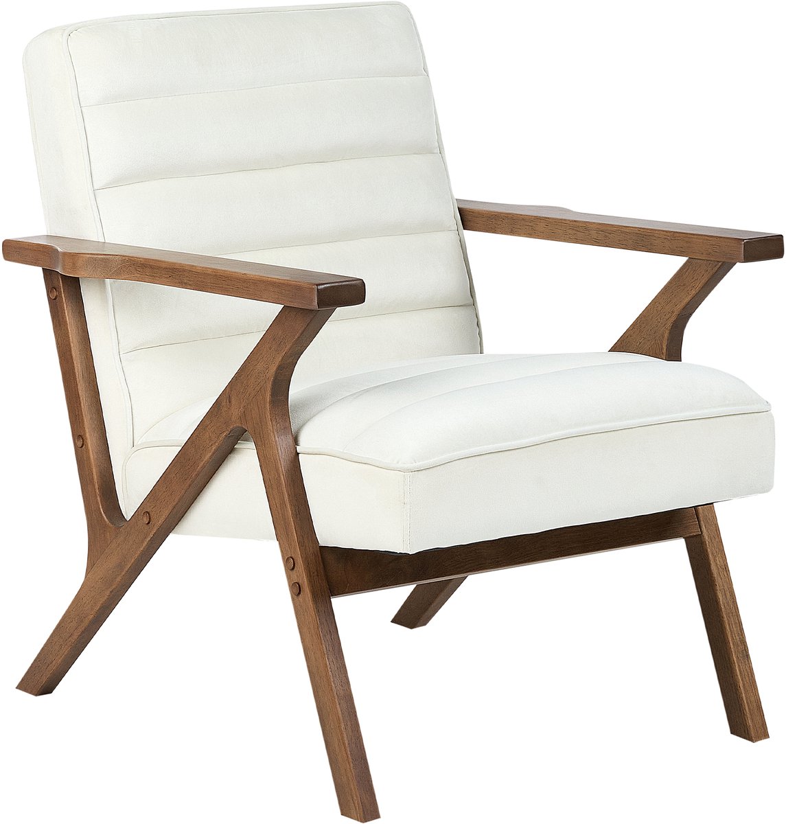 KISA - Fauteuil - Gebroken wit - Fluweel