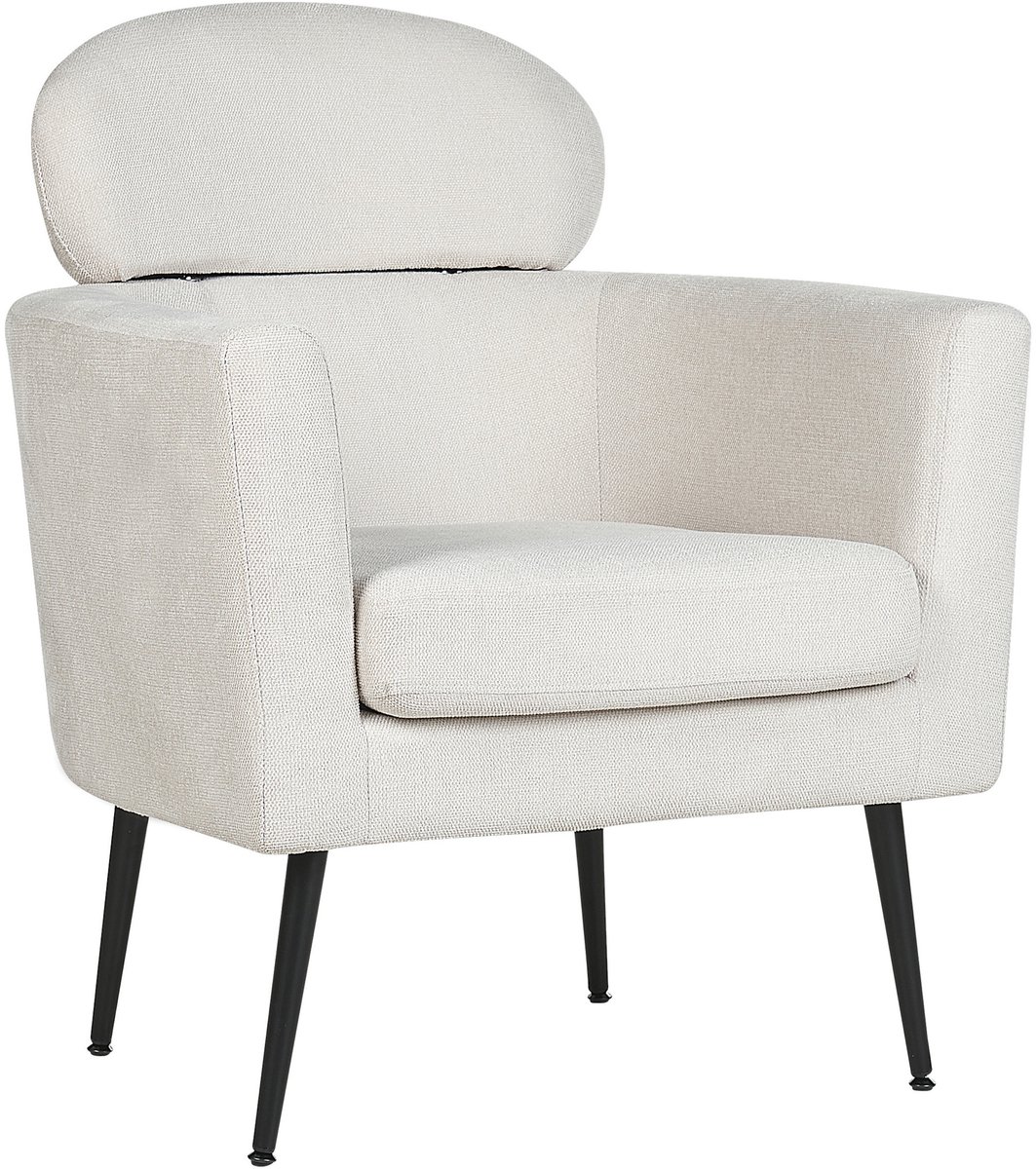 SOBY - Fauteuil - Gebroken wit - Polyester