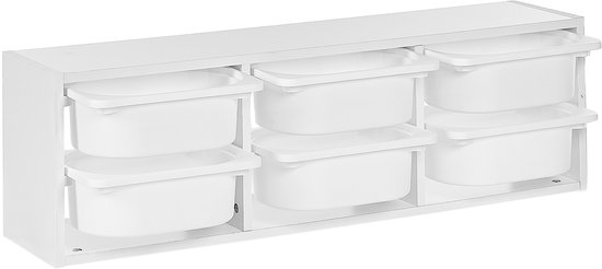 BELIANI TOBIN - Wandplank met 6 dozen - Wit - Vezelplaat