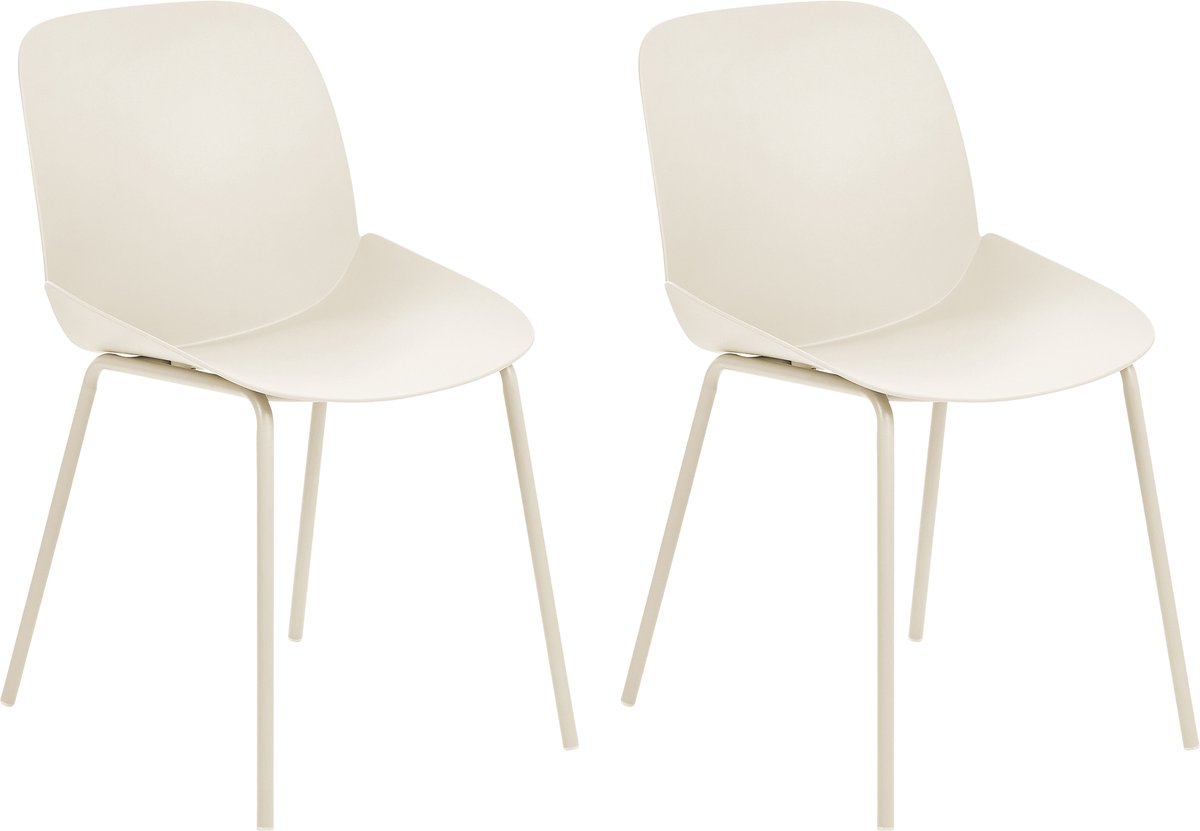 MILACA - Eetkamerstoel set van 2 - Beige - Plastic