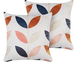 QUINOA - Sierkussen set van 2 - Gebroken wit - 45 x 45 cm - Fluweel