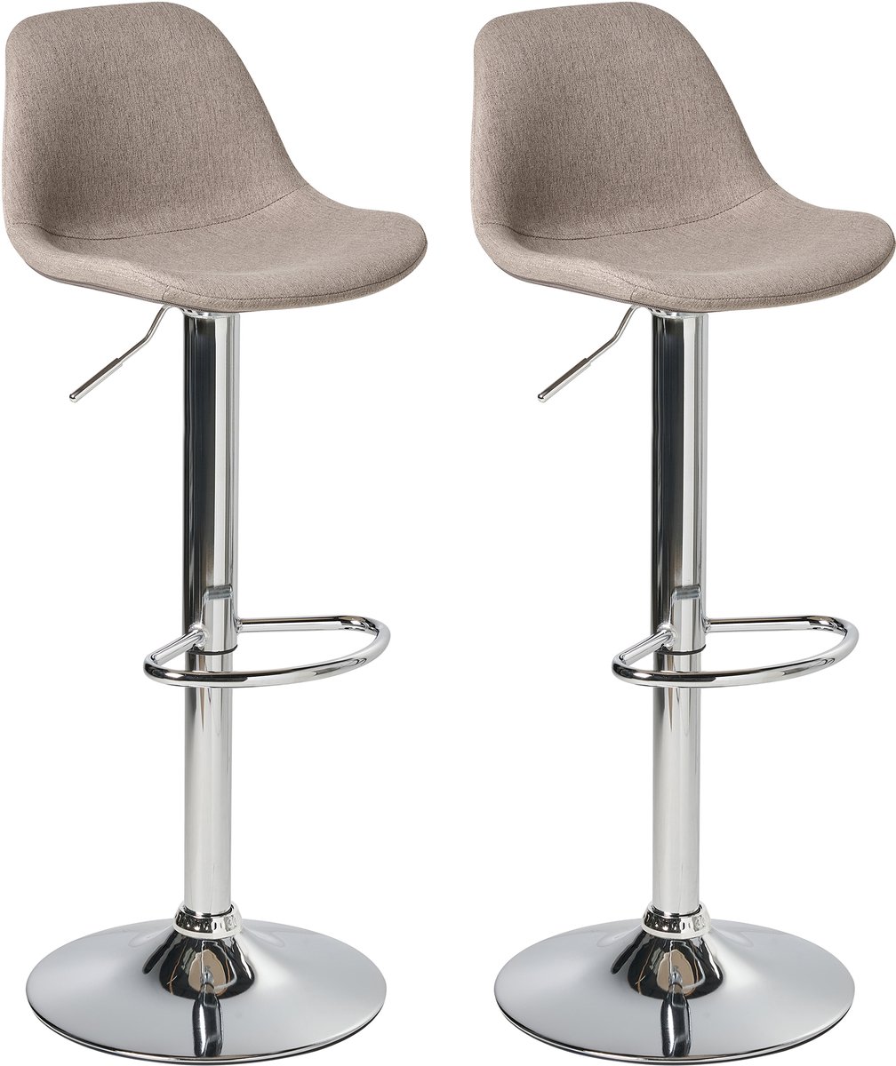 KAHLA - Barkruk set van 2 - Taupe - Bouclé