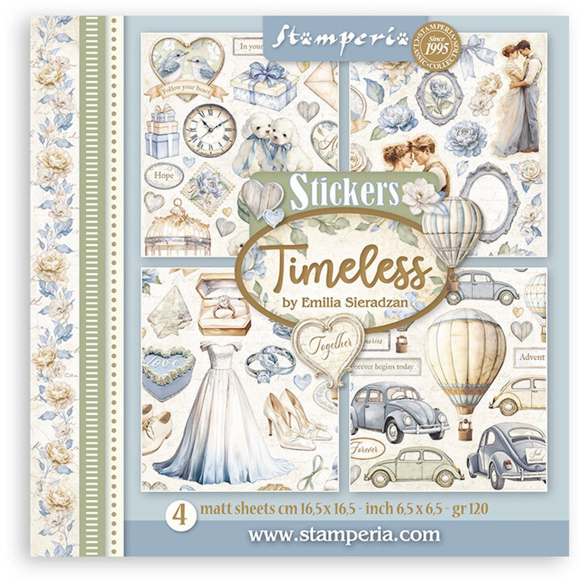 Stamperia - Timeless Stickers (4pcs) (SBSTK02)