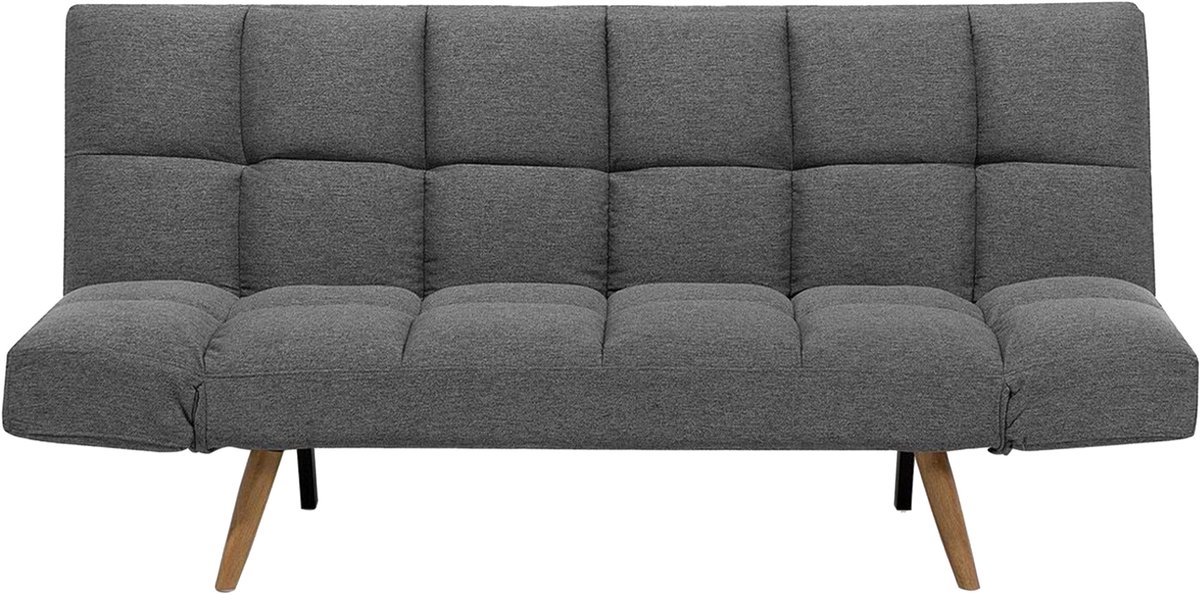 Beliani INGARO - Slaapbank 3-zits - Donkergrijs - Polyester