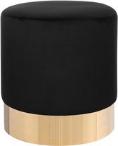SOPHIA - Poef - Zwart - 39 cm - Fluweel