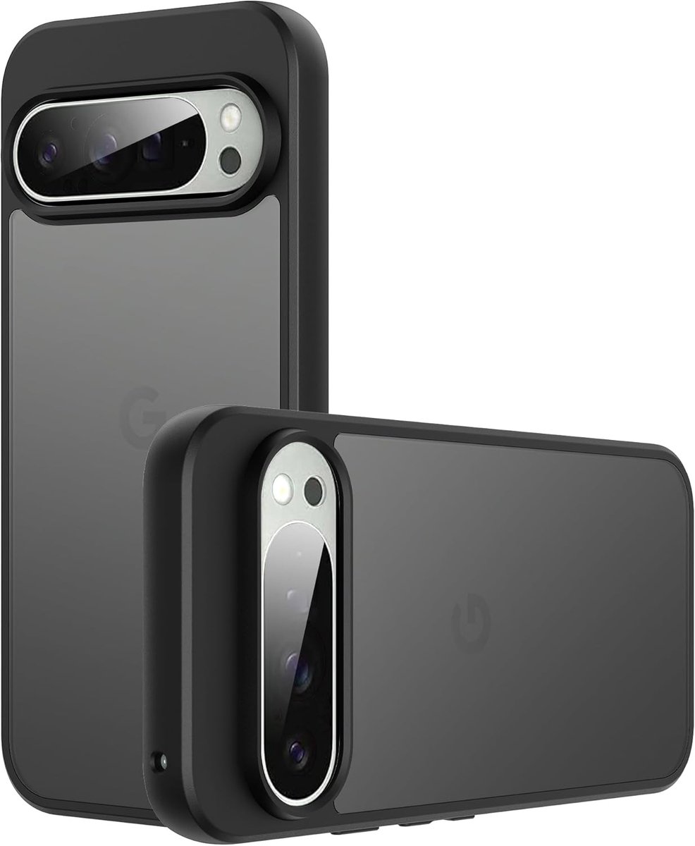 Zwart Flexibel Silicone Hoesje voor Google Pixel 9 Pro en Pixel 9