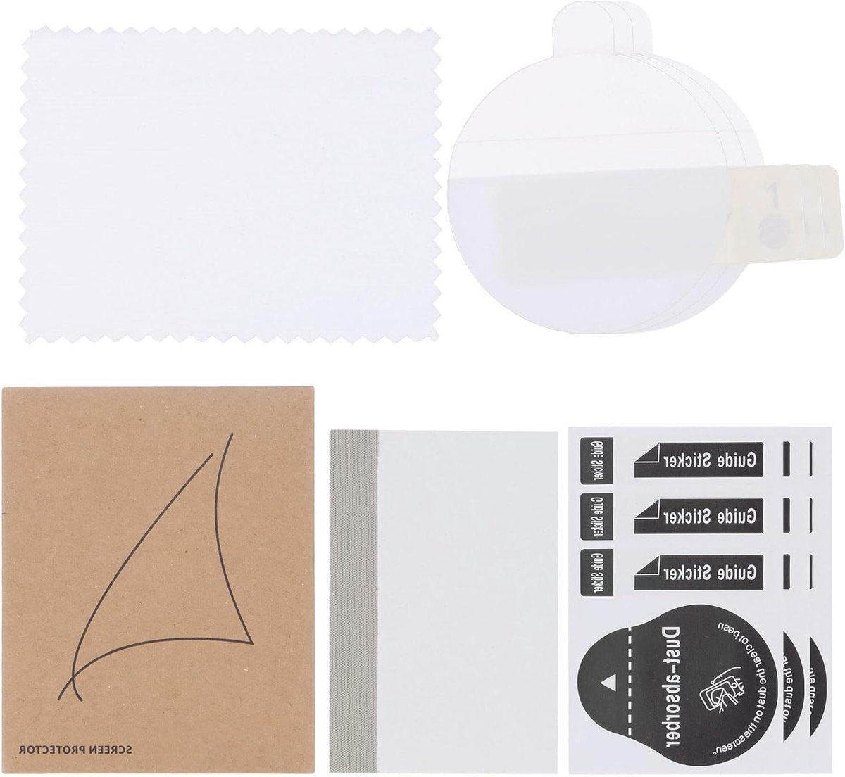 Allecto plus - Set van 3 horlogeglas displaybeschermfolie 32 mm HD anti-kras waterdicht ultradun TPU smartwatch schermbeschermer met doek en sticker - Bescherming tegen krassen - Universele fit