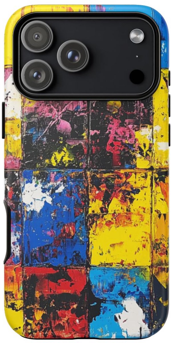 Kleurrijk Abstract Ruitjespatroon – Telefoonhoesje Geschikt voor iPhone 17 Pro Max