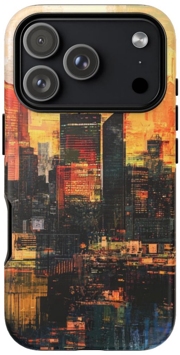 Abstracte Stedelijke Zonsondergang – Telefoonhoesje Geschikt voor iPhone 17 Pro
