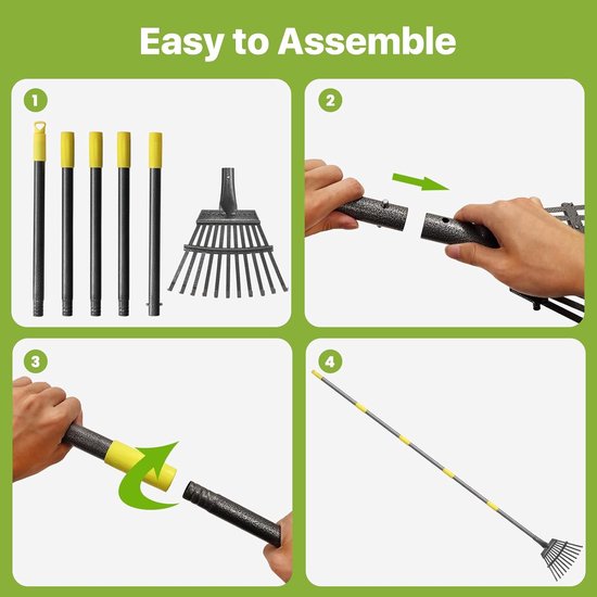 Dailygoods- Tuinhark Heavy Duty - Kleine Hark voor Bladeren van Dailygoods — afbeelding 3