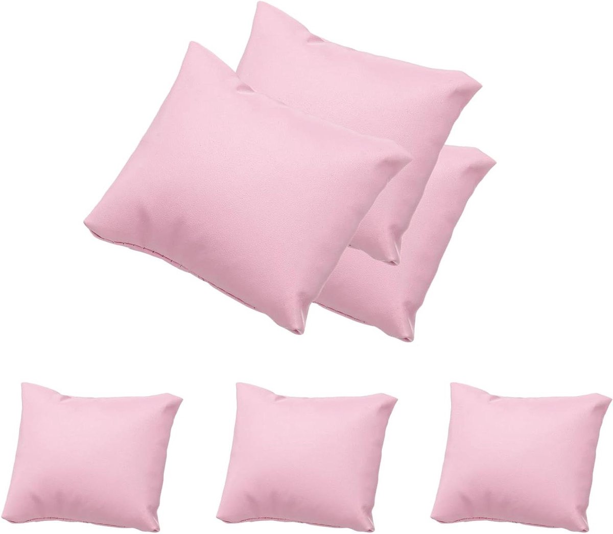 Allecto plus - Set van 6 leren horlogekussens voor sieradenopslag - Armband, enkelband, oorbellen en halsketting - Roze - Praktisch en stijlvol