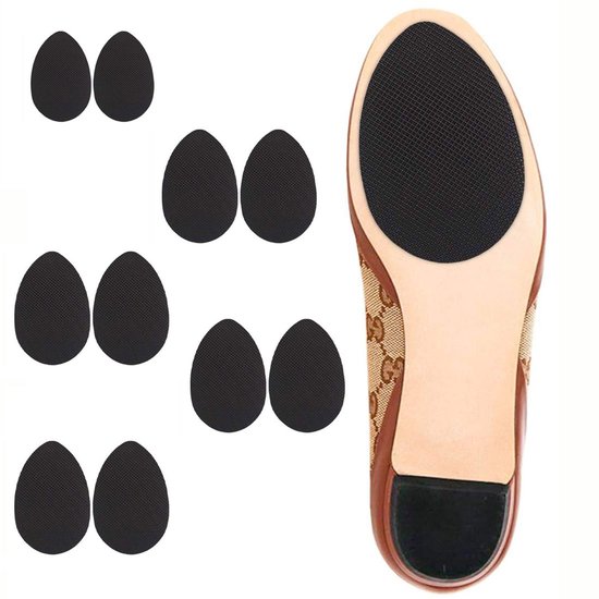 5-Paar Antislipzoolstickers - Antislip inlegzolen - Antislip inlegzolen voor hoge hakken - Rubberen antislipzoolstickers - Zelfklevende zoolbeschermers - Geschikt voor hoge hakken, casual schoenen, sneakers en leren schoenen - Zwart