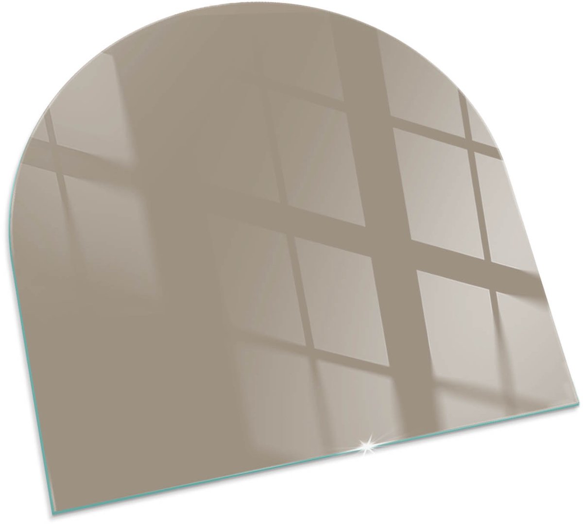 Wallfluent Kachel Vloerplaat - Bruin Vloerplaat Openhaard - 100x100 cm - Halfrond Vloerplaat Voor Houtkachel - Effen Kleur Plaat Voor Onder Houtkachel