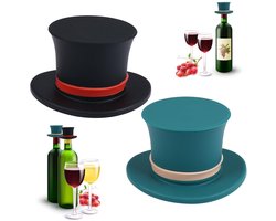 2Pcs Silicone Bottle Stopper, Reusable Wine Stopper Bottle Stopper Red Wine Stopper, Champagne Corks Silicone Sealing Plug for Wine Beer Champagne Alcohol Sparkling Wine (2 Colors)