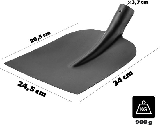 KADAX Tuinspade zonder handvat, robuuste schop voor de tuin, universele schep, tuinschep zonder steel, stalen schep, zandschep (zwart, 34 x 24,5 cm) van Merkloos	 — afbeelding 5