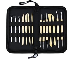MK Stoer - Aardewerk Tool Set Kit - Professionele - Klei Gereedschap - Keramiek Carving Sculpting Modeling - Trimmen Tool - Tas Case - Gereedschapset…