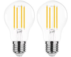 Modee E27 LED Lamp 8W - 1055lm - 2700K - Warm Wit - LED Filament Globe A60 - Vervangt 75W Halogeen Gloeilamp - 2 stuks