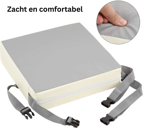 ZRSS® Stoelverhoger voor Eetkamerstoel - Verhoger voor Kinderen - Eetkamerstoel Zitverhoger - Peuter Eettafel - Grijs van ZRSS — afbeelding 4