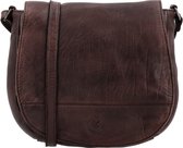 Hide & Stitches Paint Rock Schoudertas - Crossbody - Overslag - Leer - Leren Dames Tas - Donkerbruin