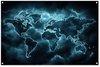 Wereldkaart - Bliksem, Blauw