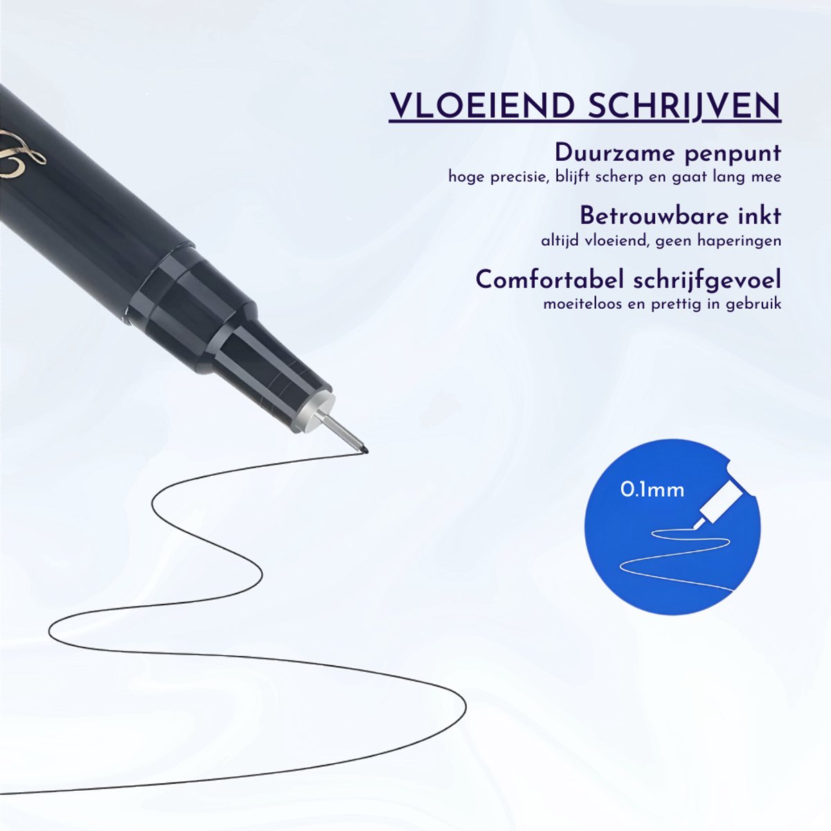 Ainy - Micro Fineliners 0.1mm watervast - Set van 8 kleurrijke fineliner | fine liner kawaii manga / anime tekenen op schetsboek | bullet journal | handlettering | Pigment liner penselen | calligraphy pennen — afbeelding 2