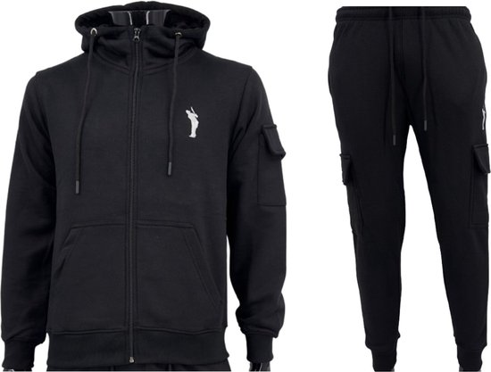 Hitman - Trainingspak Heren - Joggingpak Heren - Cadeau voor Man - Katoen - Zwart - Maat M
