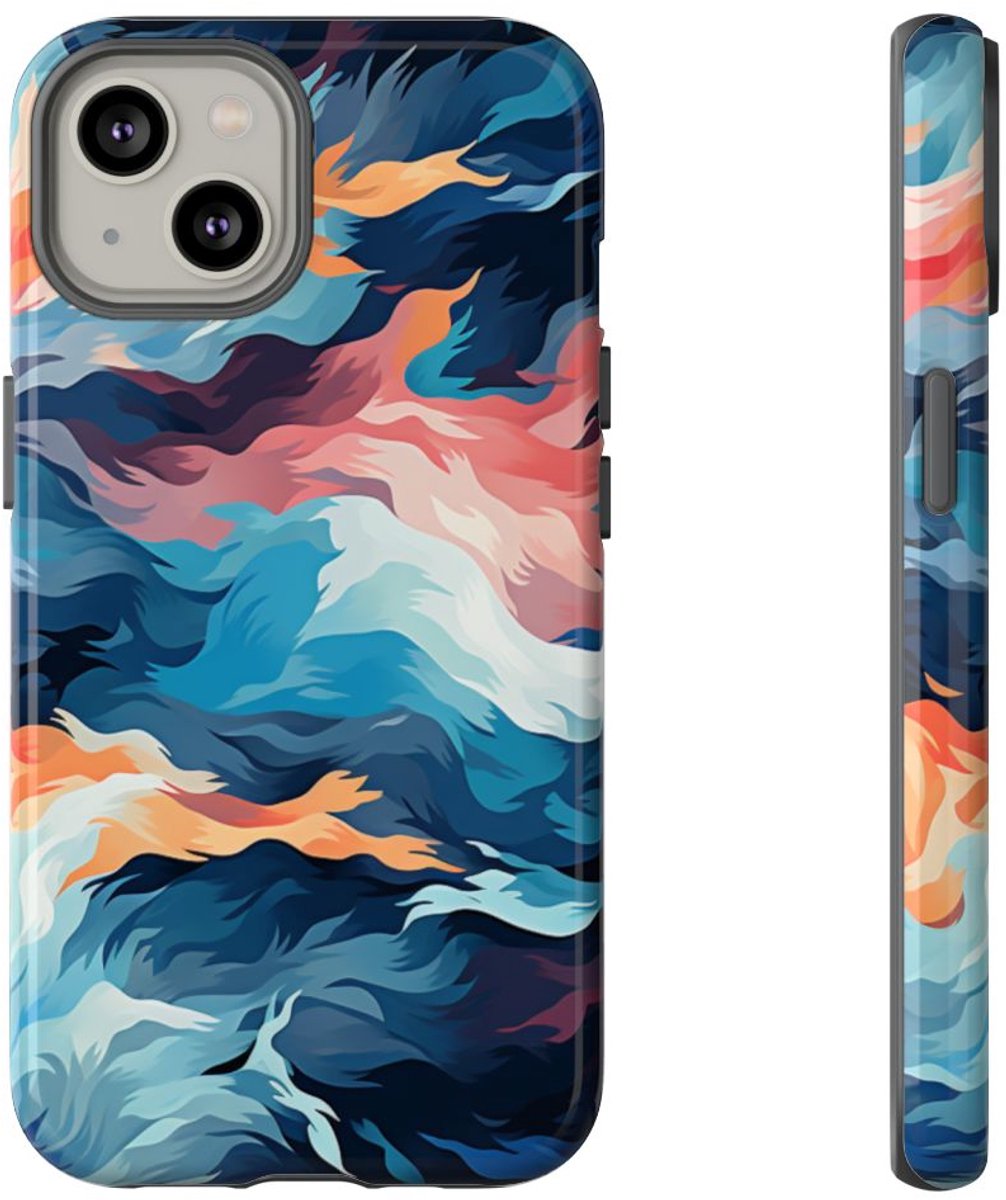 Abstracte Veelkleurige Vloeibare Golven – Telefoonhoesje Geschikt voor iPhone 14