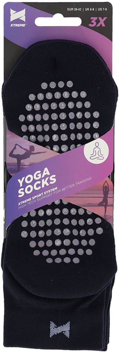 Apollo - YOGA Sokken 3-pack - Blauw - MT39/42 van Merkloos — afbeelding 4